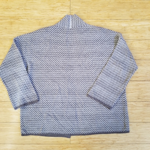 Women's Cocogio Brown Tan Cardigan | Open Front Zig Zag | Size Medium - Picture 8 of 8